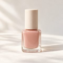 Nude-pink nail polish bottle